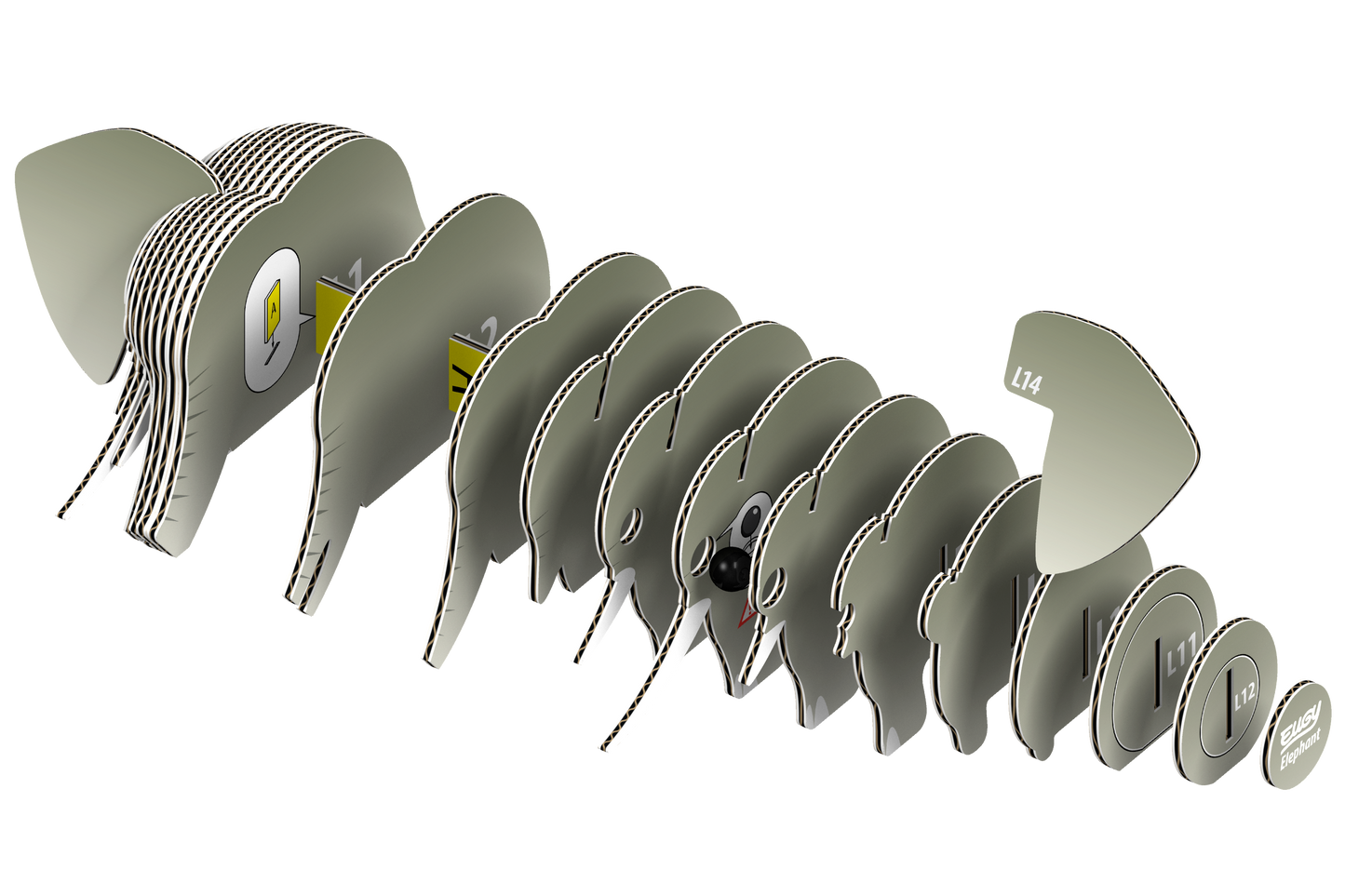 EUGY Elephant 3D Puzzle-2