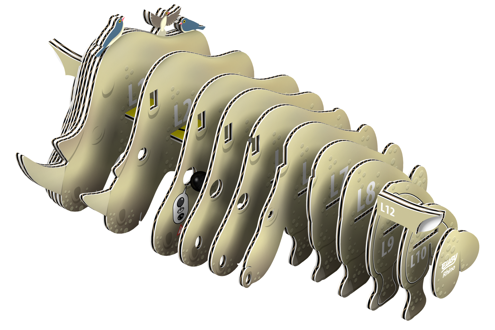EUGY Rhino 3D Puzzle-2